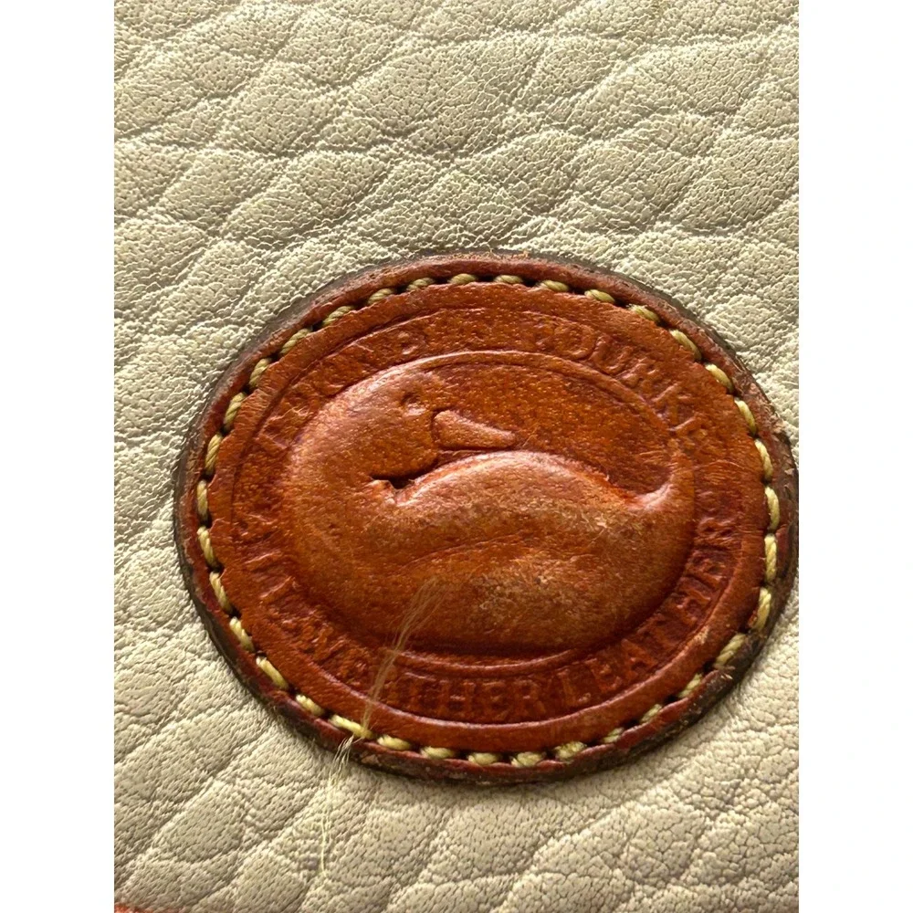 Dooney‎ Bourke Leather Crossbody Wallet Bag Tan Brown Leather Trim